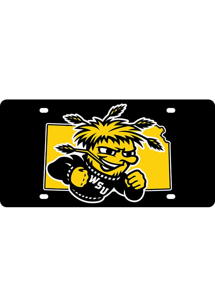 Wichita State Shockers State Shape Team Color Car Accessory License Plate