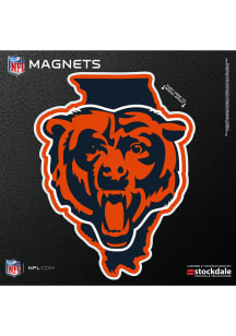 Chicago Bears 6x6 State Shape Logo Car Magnet - Navy Blue