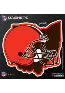 Cleveland Browns 6x6 State Shape Logo Car Magnet - Orange
