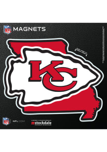 Kansas City Chiefs 6x6 State Shape Logo Car Magnet - Red