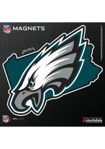 Philadelphia Eagles 6x6 State Shape Logo Car Magnet - Midnight Green