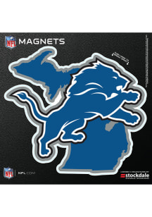 Detroit Lions 6x6 State Shape Logo Car Magnet - Blue