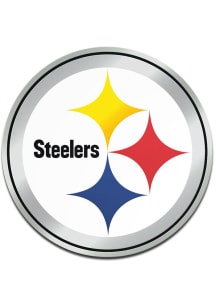 Pittsburgh Steelers 3.2x3.2 Acrylic Metallic Car Emblem - Black