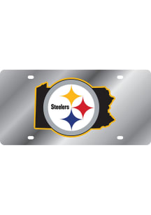 Pittsburgh Steelers Mirror Background State Shape Car Accessory License Plate