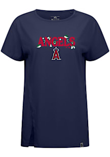 Levelwear Los Angeles Angels Womens Navy Blue Influx Festive Short Sleeve T-Shirt