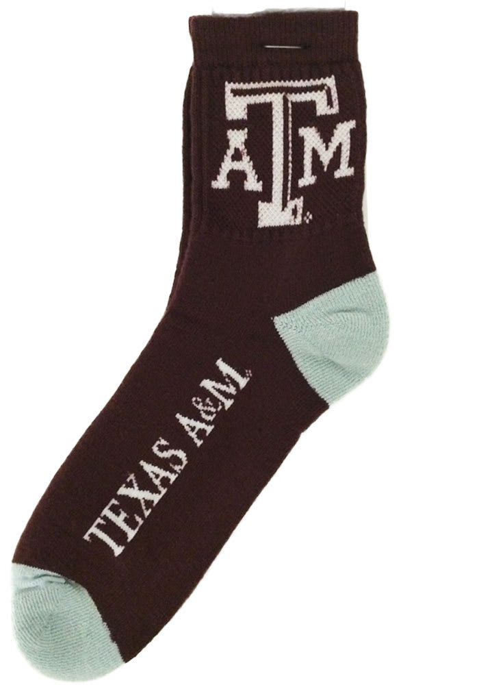 Texas A&M Aggies TC Logo Name Mens Quarter Socks
