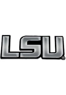 LSU Tigers Chrome Design Car Emblem - Silver