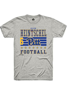 Mason Heintschel Rally Mens Ash Pitt Panthers NIL Striped Player T Shirt