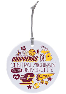 Central Michigan Chippewas Julia Gash Ornament - Maroon