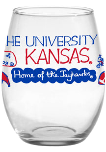 Kansas Jayhawks Julia Gash Stemless Wine Glass