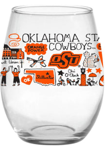 Oklahoma State Cowboys Julia Gash Stemless Wine Glass