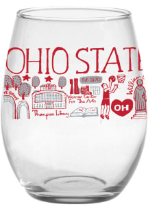 Ohio State Buckeyes Julia Gash Stemless Wine Glass