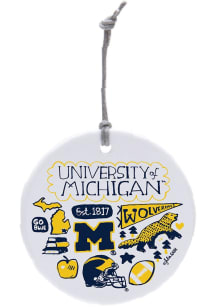 Blue Michigan Wolverines Julia Gash Ornament