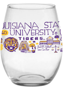 LSU Tigers Julia Gash Stemless Wine Glass