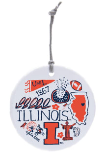 Orange Illinois Fighting Illini Julia Gash Ornament