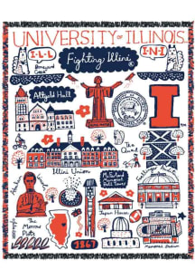 Orange Illinois Fighting Illini Julia Gash Tapestry Blanket