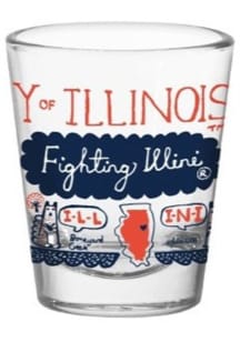 Orange Illinois Fighting Illini Julia Gash Shot Glass