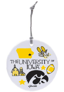 Yellow Iowa Hawkeyes Julia Gash Ornament