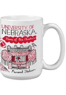 Red Nebraska Cornhuskers 15oz Julia Gash Ceramic Mug