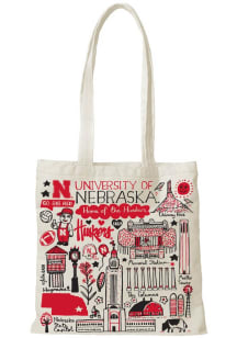 Nebraska Cornhuskers  Julia Gash Natural Canvas Slim Tote Bag - Red