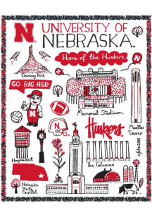 Red Nebraska Cornhuskers Julia Gash Campus Tapestry Blanket