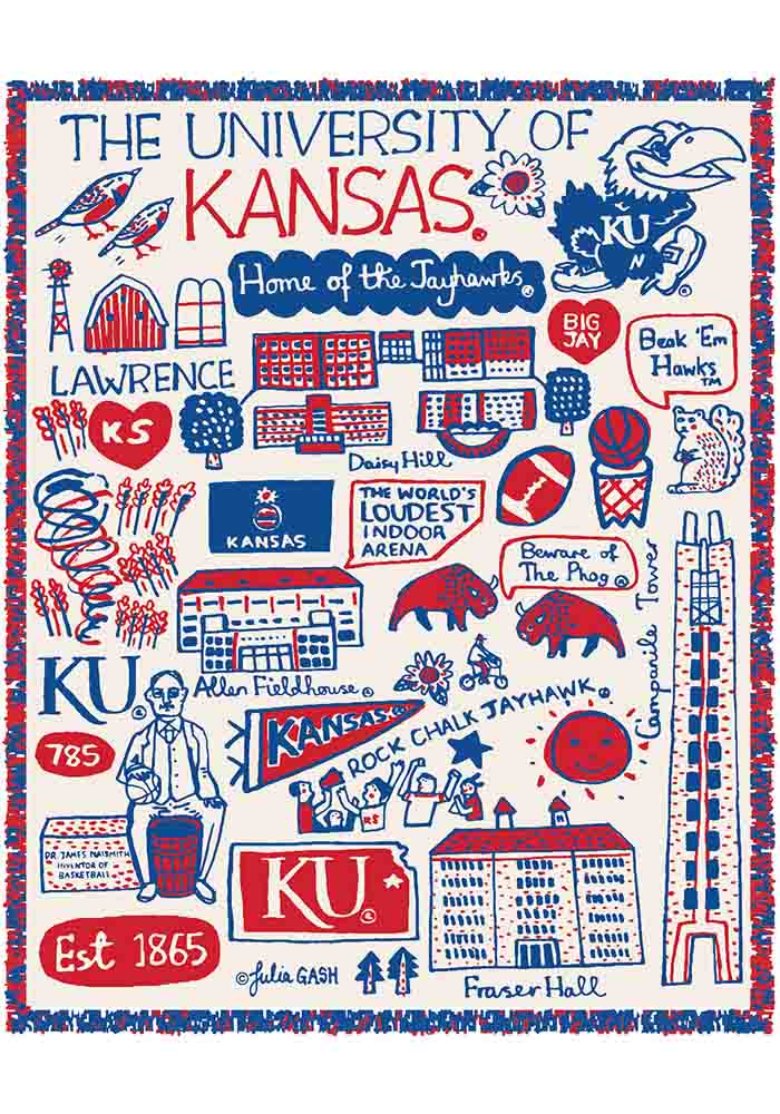 Kansas Jayhawks Julia Gash Campus Tapestry Blanket