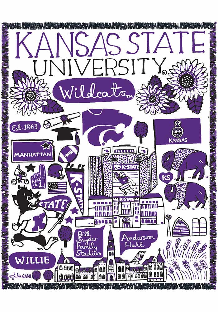K-State Wildcats Julia Gash Campus Tapestry Blanket