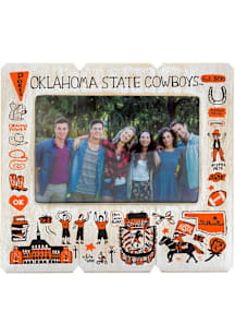Oklahoma State Cowboys Julia Gash 4x6 inch Distressed Wood Picture Frame - White