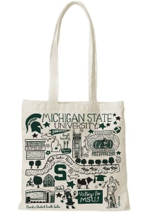 Michigan State Spartans  Julia Gash Natural Canvas Slim Tote Bag - White