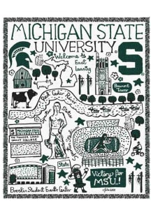 White Michigan State Spartans Julia Gash Campus Tapestry Blanket