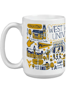 West Virginia Mountaineers 15oz Julia Gash Ceramic Mug - Navy Blue