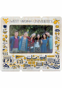 West Virginia Mountaineers Julia Gash 4x6 inch Distressed Wood Picture Frame - Navy Blue