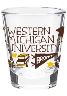 Brown Western Michigan Broncos Julia Gash Shot Glass