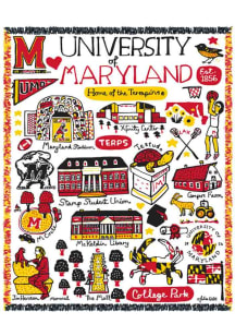 Red Maryland Terrapins Julia Gash Campus Tapestry Blanket