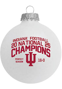 Indiana Hoosiers 3.25 Inch 2025 Perfect Season Nat Champ Ornament - White