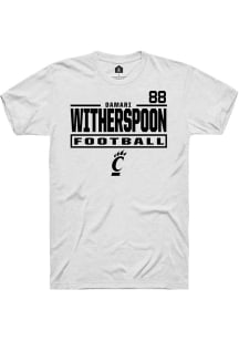 DaMari Witherspoon Rally Mens White Cincinnati Bearcats NIL Stacked Box Player T Shirt