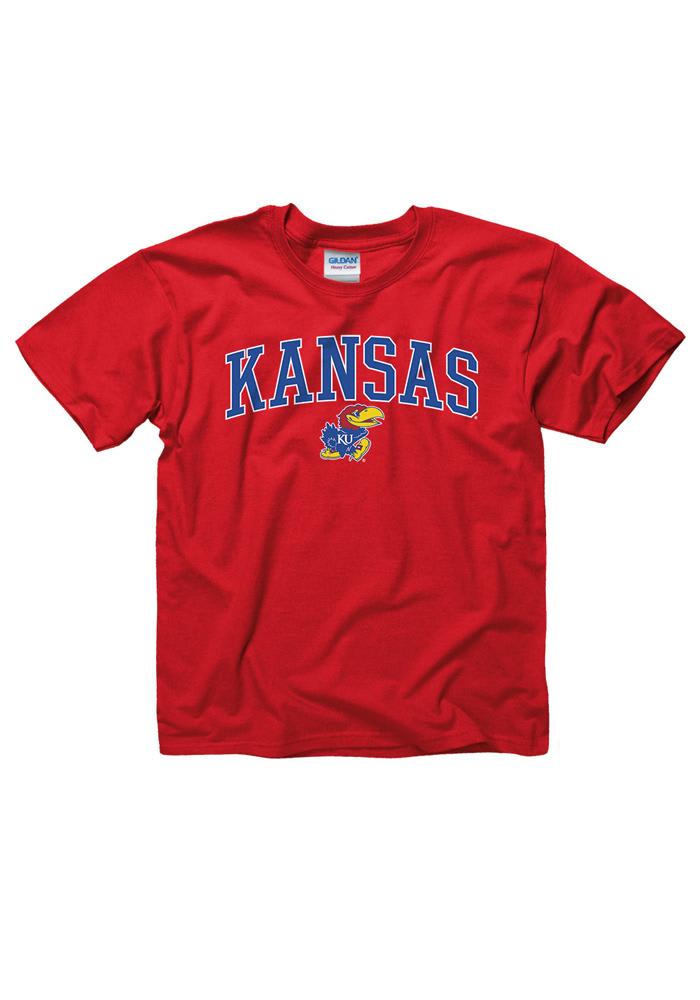 Kansas Jayhawks Youth Red Midsize Short Sleeve T-Shirt