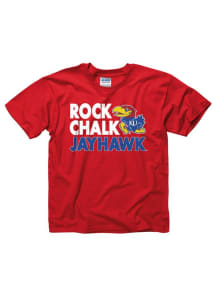 Kansas Jayhawks Youth Red Fight Strong Short Sleeve T-Shirt