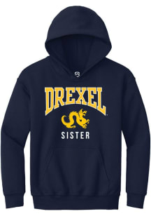 Youth Drexel Dragons Navy Blue Summit Sportswear Sister Long Sleeve Hooded Sweatshirt