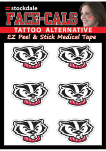 Black Wisconsin Badgers 6 Pack Tattoo