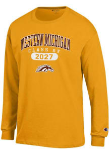 Mens Western Michigan Broncos Gold Champion Arch Pill Class of 2027 Jersey Tee