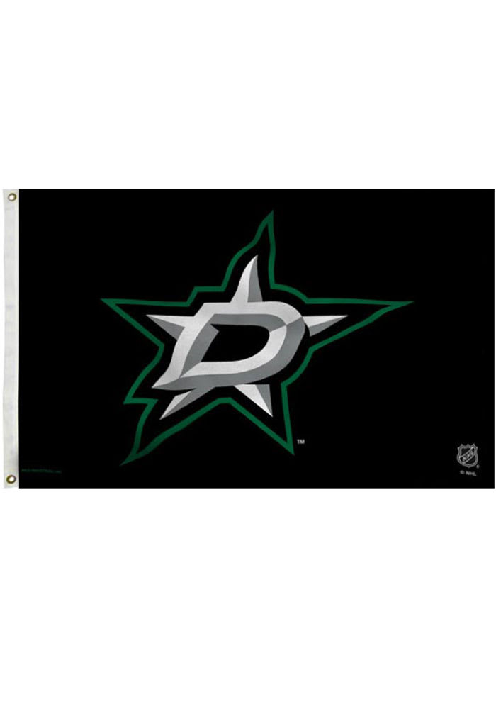 Dallas Stars 3x5 Grommet Black Silk Screen Grommet Flag