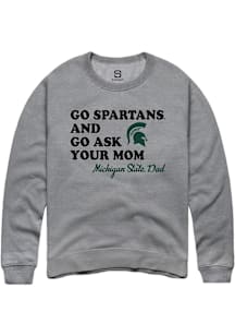 Summit Sportswear Michigan State Spartans Mens Graphite Go Ask Your Mom Long Sleeve Crew Sweatshir..