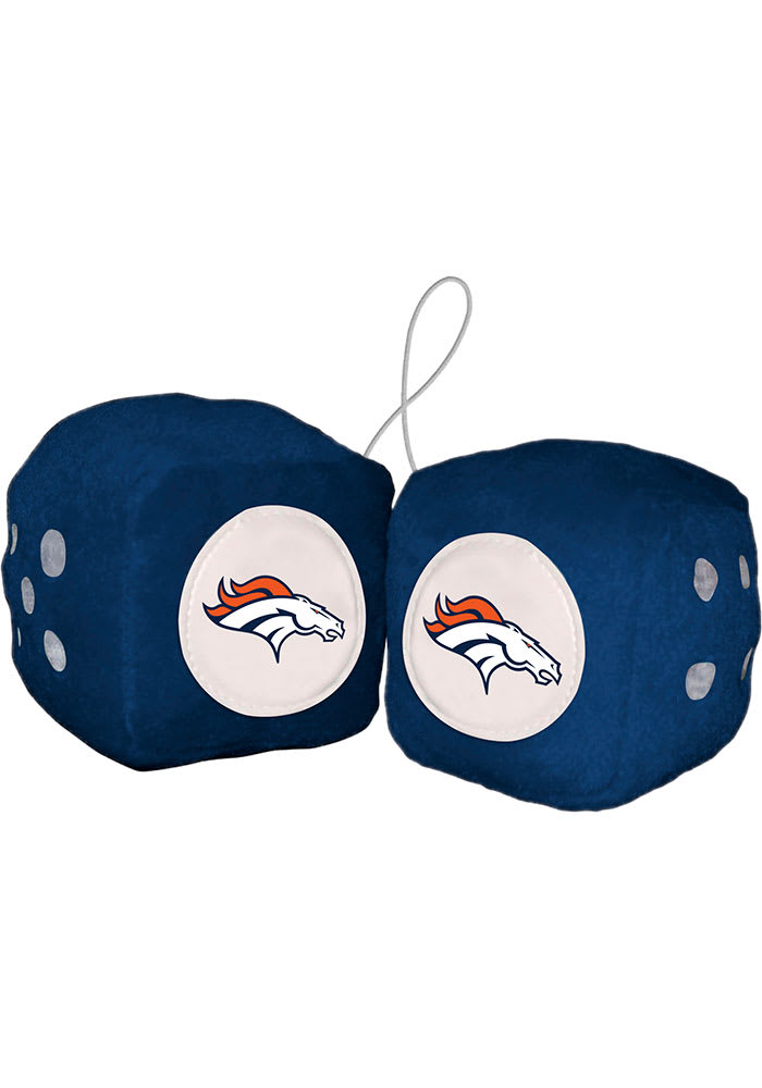 Sports Licensing Solutions Denver Broncos Team Logo Fuzzy Dice - Navy Blue
