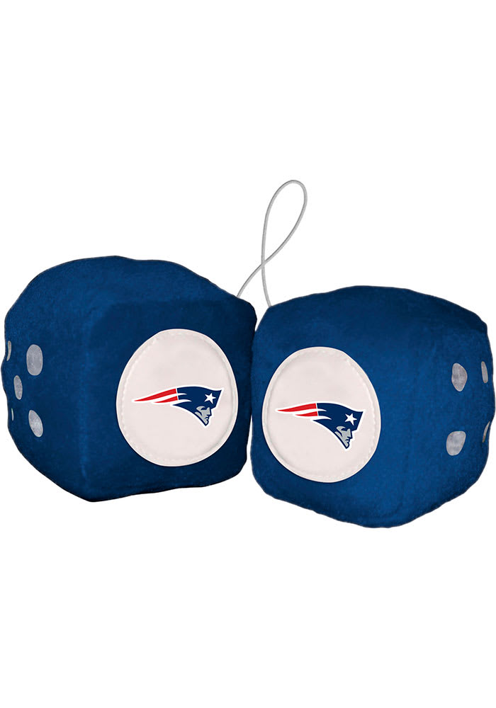 Sports Licensing Solutions New England Patriots Team Logo Fuzzy Dice - Navy Blue
