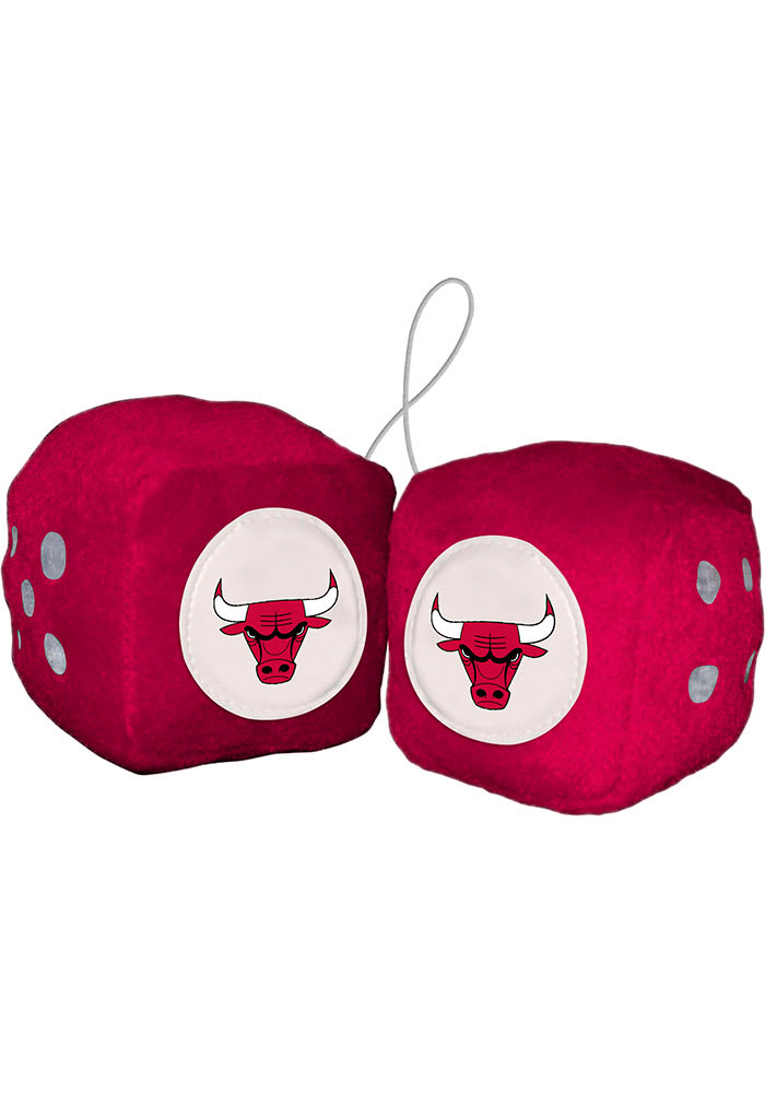 Sports Licensing Solutions Chicago Bulls Team Logo Fuzzy Dice - Red