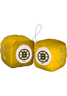 Sports Licensing Solutions Boston Bruins Team Logo Fuzzy Dice - Yellow