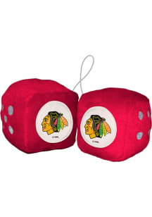 Sports Licensing Solutions Chicago Blackhawks Team Logo Fuzzy Dice - Red