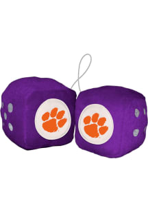 Sports Licensing Solutions Clemson Tigers Team Logo Fuzzy Dice - Purple