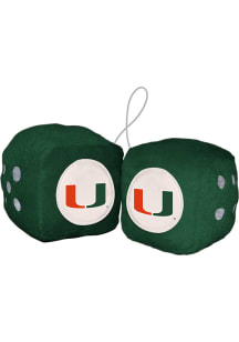 Sports Licensing Solutions Miami Hurricanes Team Logo Fuzzy Dice - Green